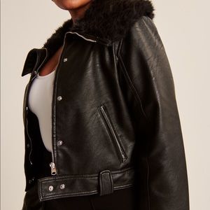 Abercrombie Vegan Leather Fur Lined Moro Jacket